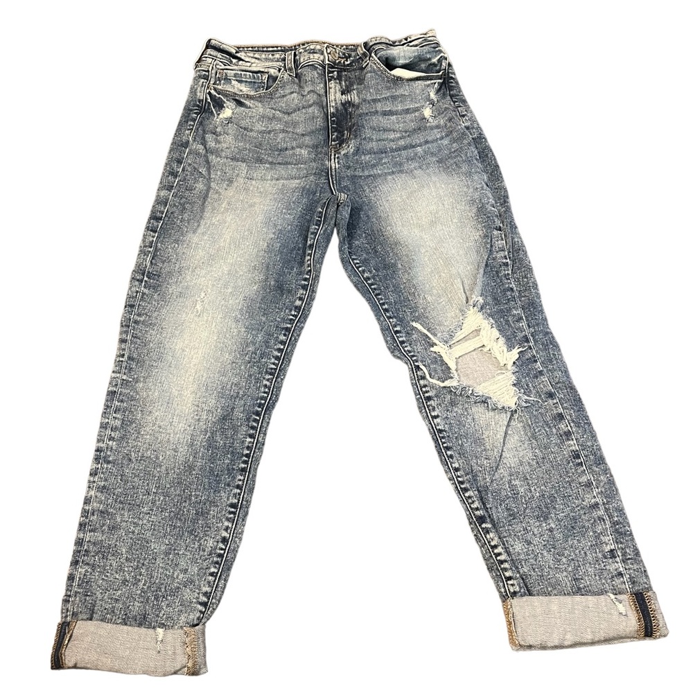 Willow & Root “The Mom Fit” Distressed High Rise Jeans - Picture 3 of 9
